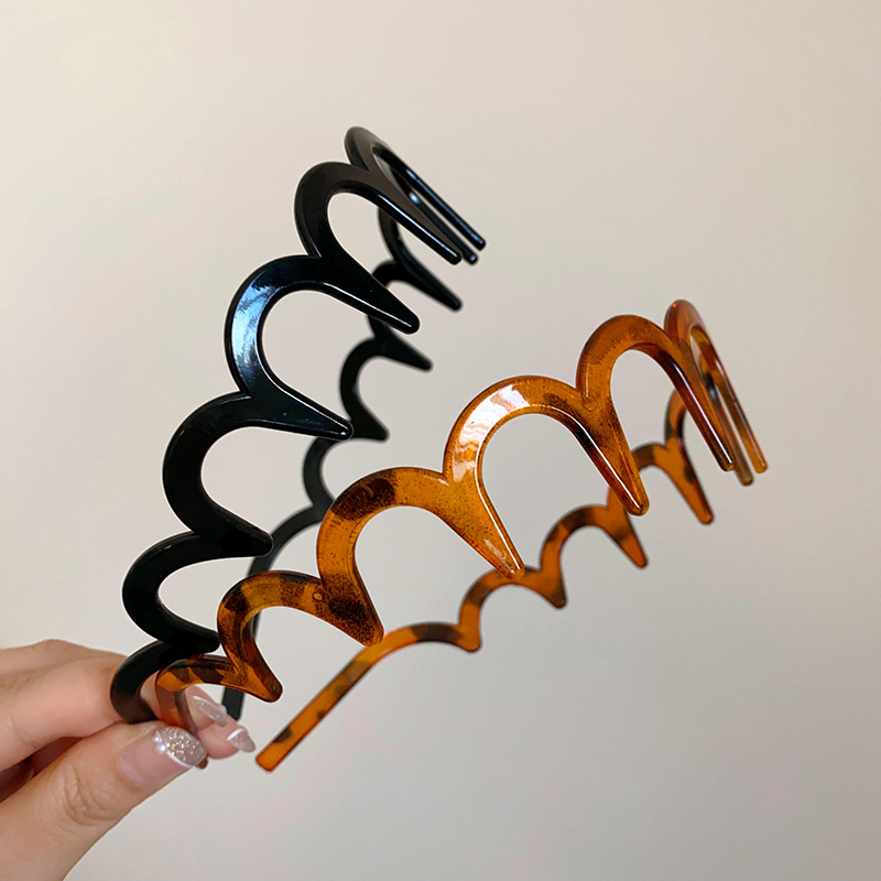 Resin Art Ocean - Trendige Wellen-Haarbänder aus Kunstharz in Bernsteinbraun