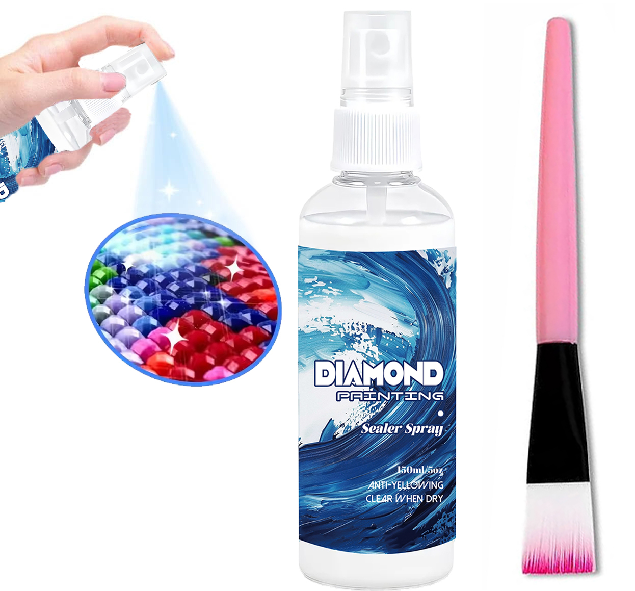 Resin Art Work - 150ml Diamantmalerei-Versiegelungsspray, Bastelkleber, schnell trocknender, transparenter