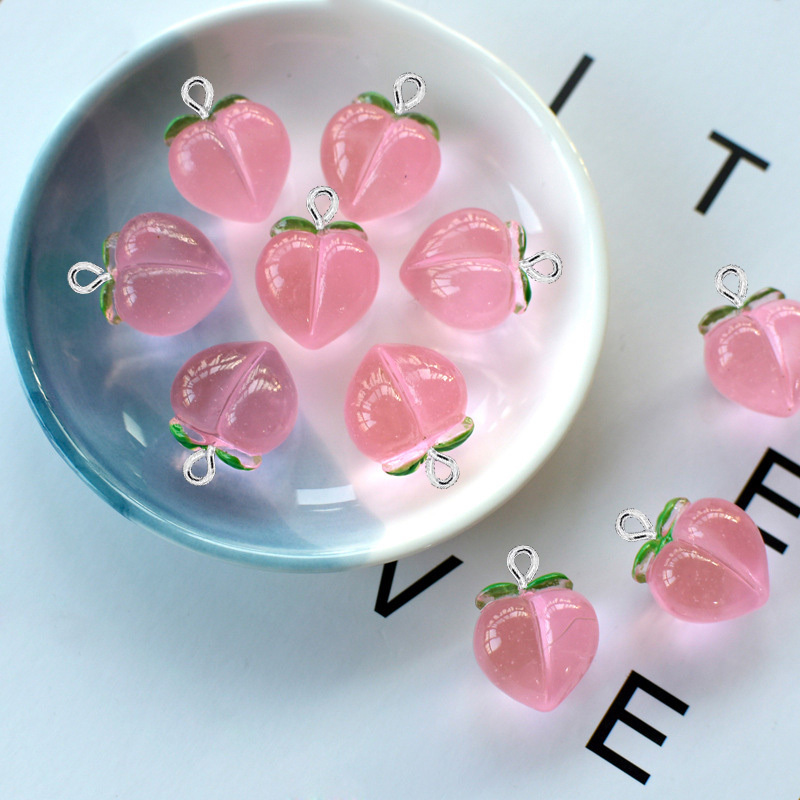 Resin Art Notes - 10 Stück neue transparente pfirsichfarbene flache