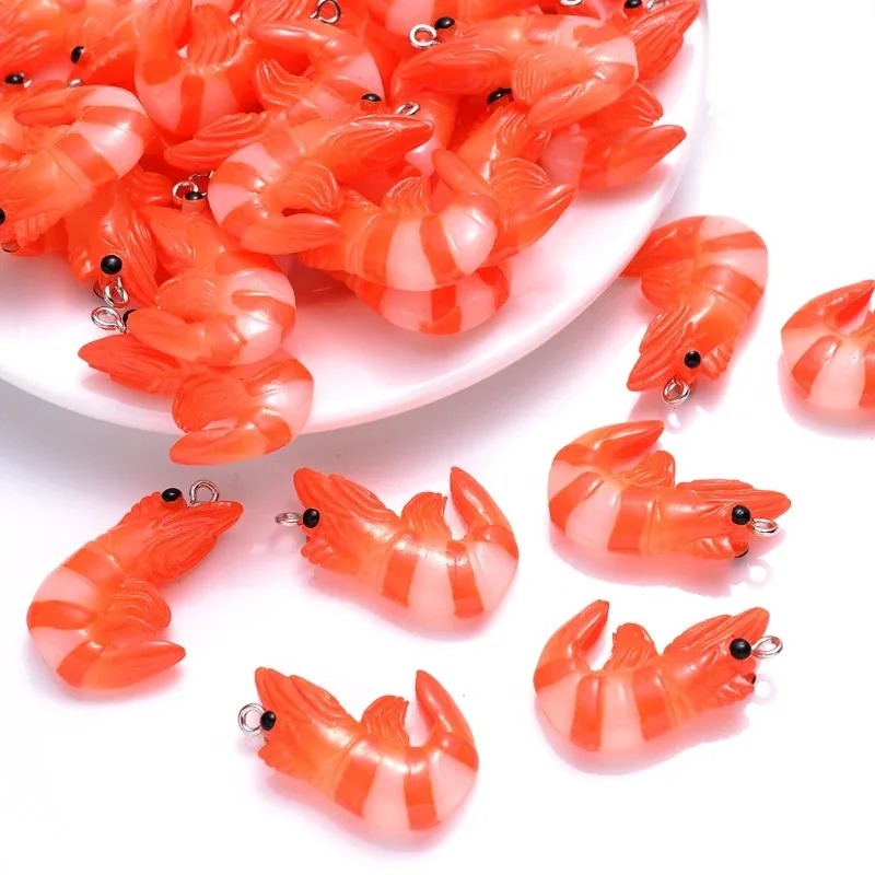 Resin Art Notes - 10 Stück Acrylharz Cartoon-Meeresfrüchte-Anhänger 3D Simulierte