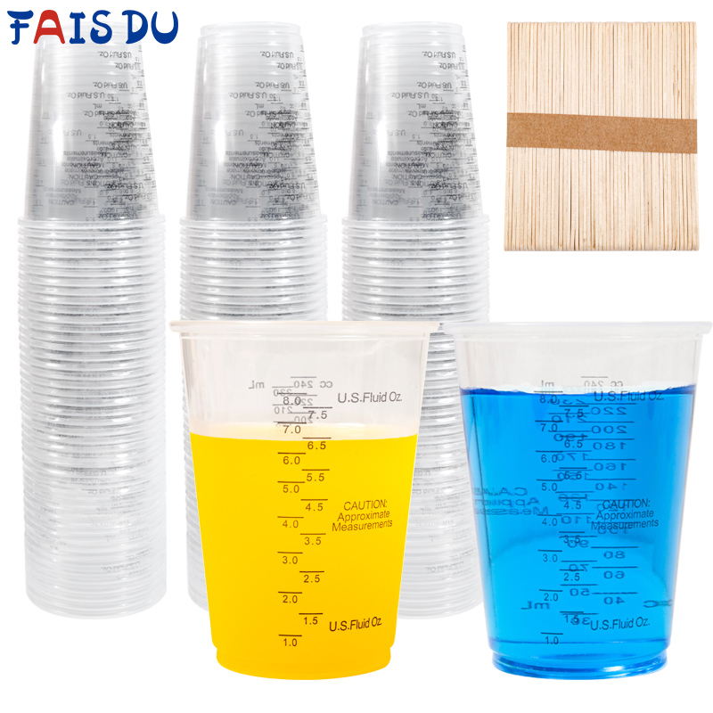 Resin Mixing Cup - FAIS DU 8oz Einweg-Messbecher mit Rühr