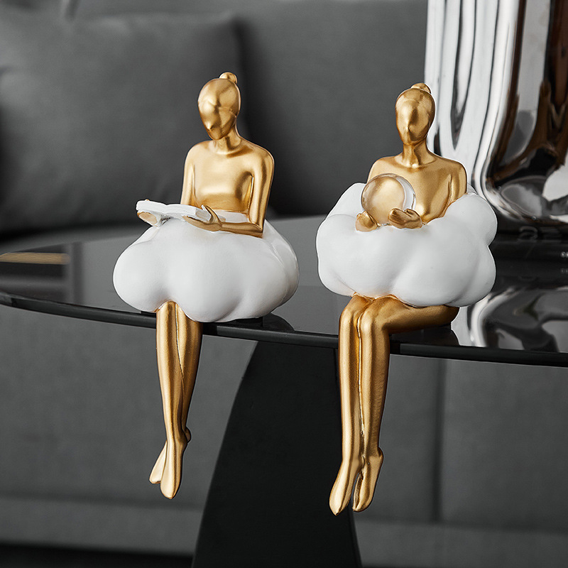 Resin Art Aesthetic - Ballett-Mädchen Wolken Abstrakte Kunst Figur Statue