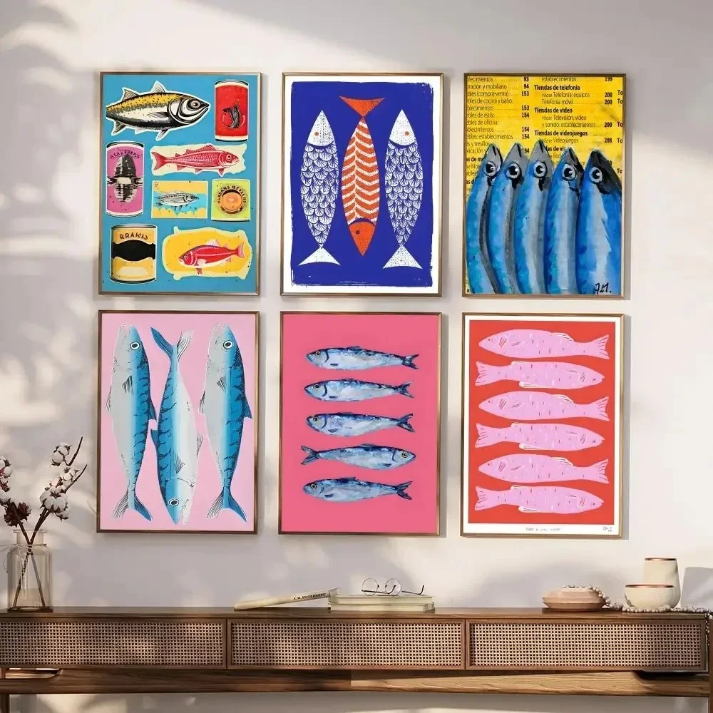 Resin Art Ocean - Bunte Sardinen, Hummer, Fische, Meerestiere, Diamantmalerei,