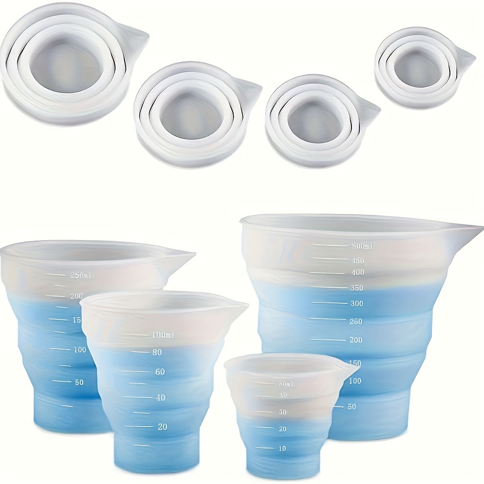 Resin Mixing Cup - 50–500 ml faltbarer Silikon-Messbecher, tragbarer Flüssigkeitsbehälter