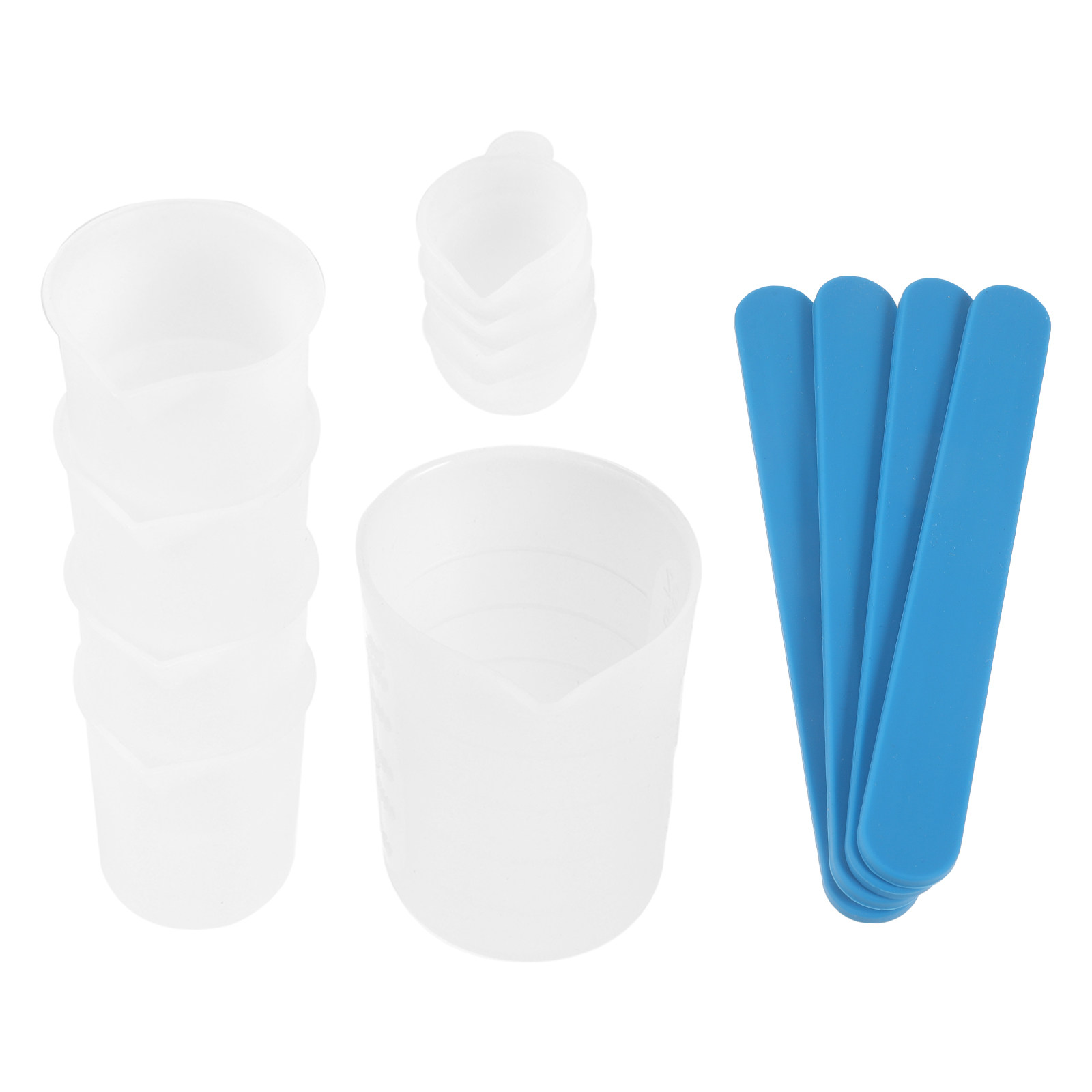 Resin Mixing Cup - 1 Set Epoxid-Mischbecher-Werkzeugset, Silikon-Messbecher mit spitzer