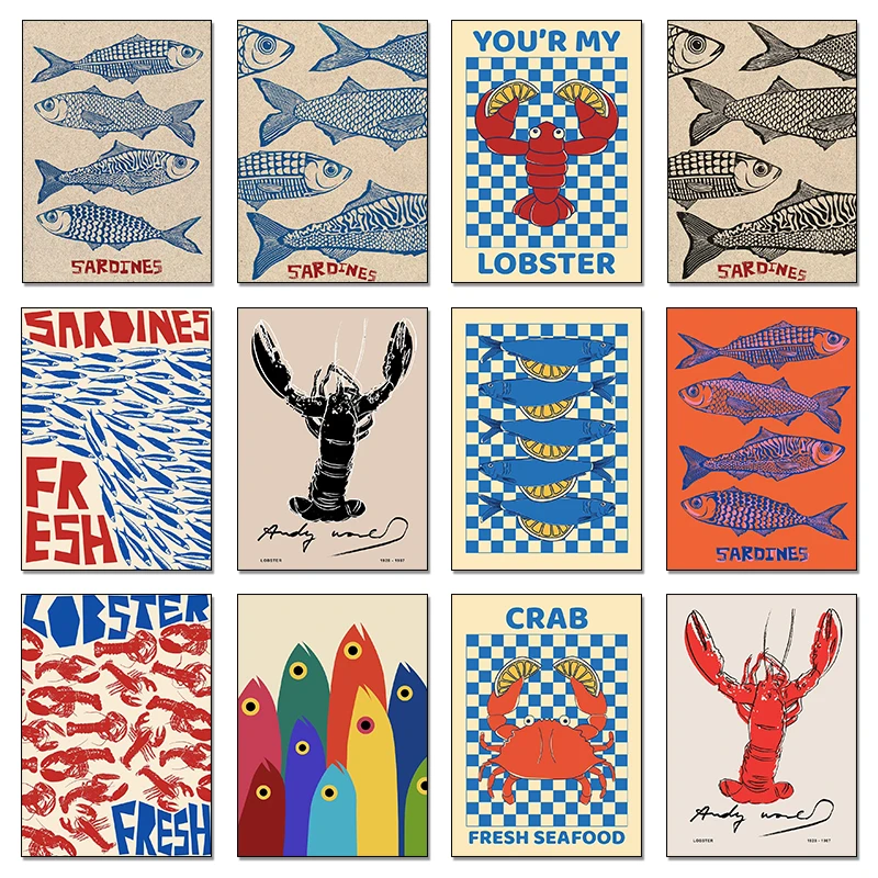 Buntes Poster mit Sardinen, Hu – Resin Art Ocean Bewertung und Preis