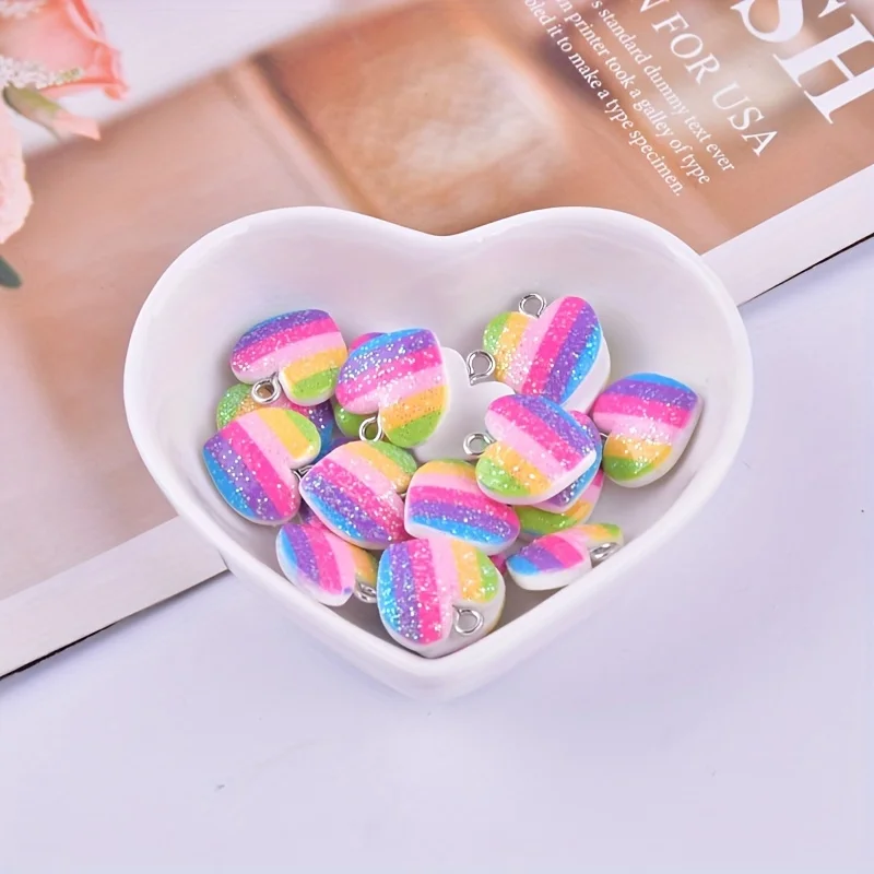 10 Stück bunte Herz-Harz-Anhän – Resin Art Notes Bewertung und Preis
