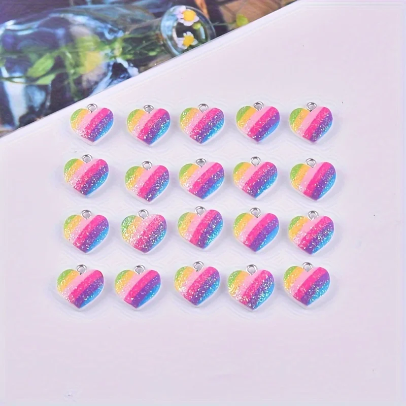 10 Stück bunte Herz-Harz-Anhän – Resin Art Notes Bewertung und Preis