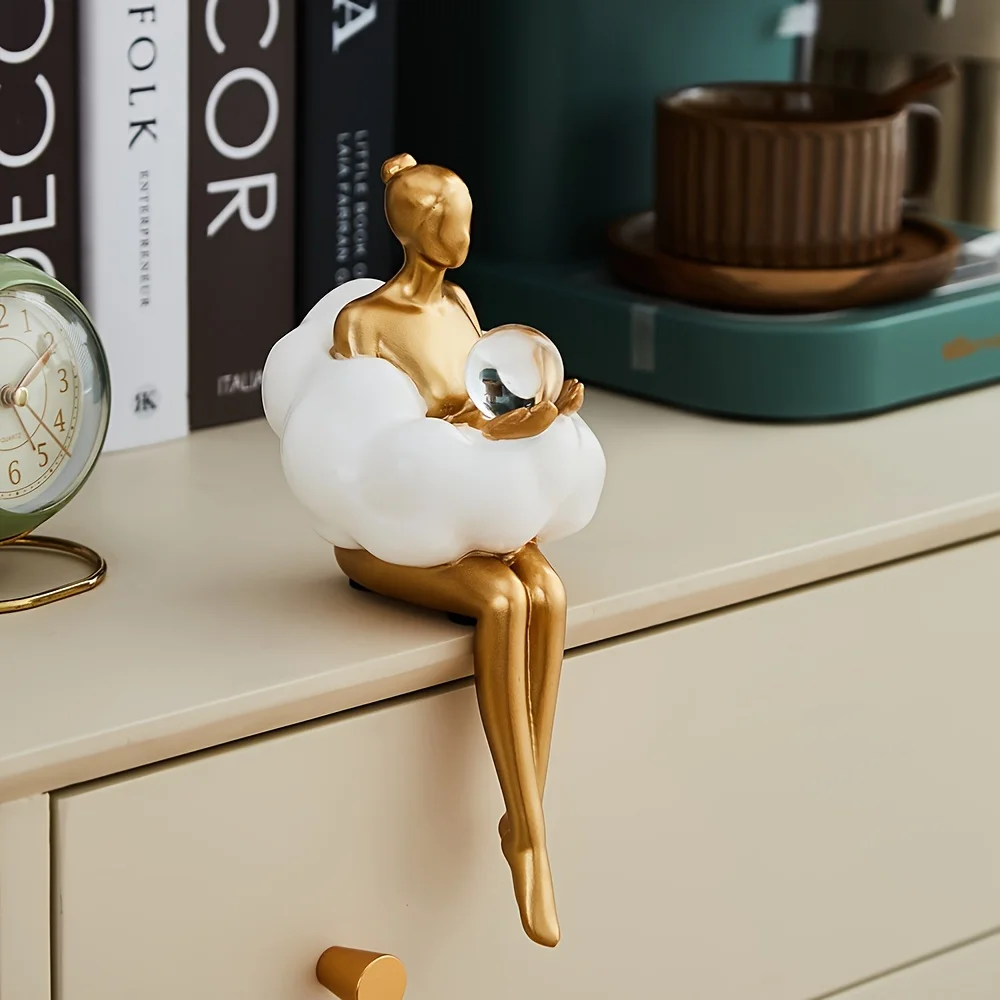 Wolken mädchen Skulptur abstra – Resin Art Aesthetic Bewertung und Preis
