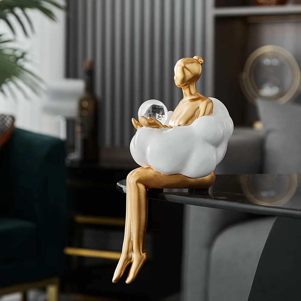 Wolken mädchen Skulptur abstra – Resin Art Aesthetic Bewertung und Preis