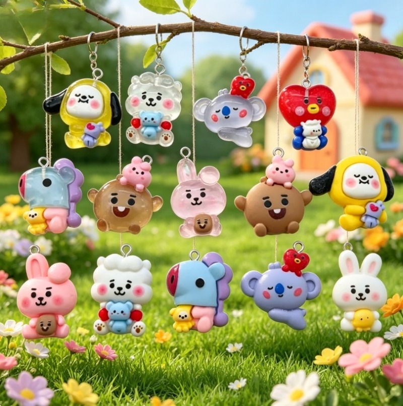 7 Stück BT21 Harz-Cartoon-Anhä – Resin Art Materials Bewertung und Preis