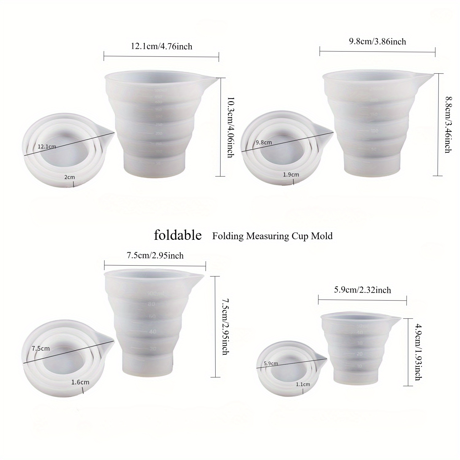 50–500 ml faltbarer Silikon-Me – Resin Mixing Cup Bewertung und Preis